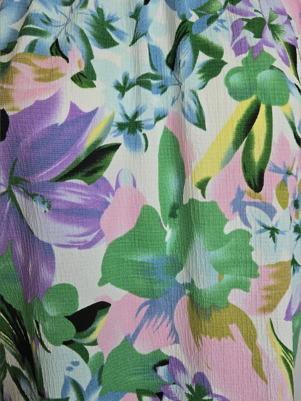 Melloday Watercolor Floral Flutter Sleeves Keyhole Blouse‎ M NWOT